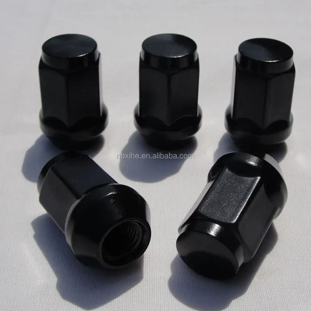 Black M12x1.5 Chrome Universal Wheel Nut Auto Racing Lug Nut Wheel Nut