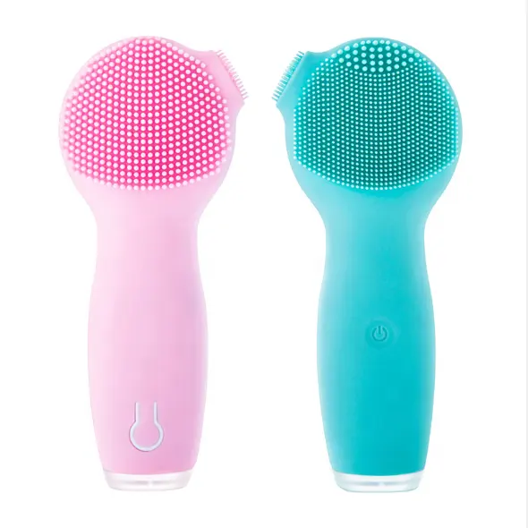 Private label portable electric rechargeable deep cleansing face brush sonic exfoliating silicone facial cleansing brush