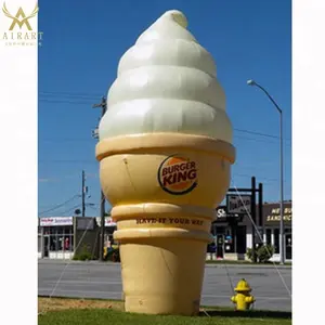 Advertising Inflatable Ice Cream Cone Ice Cream Model Balloon Customized Colorful LED With Remote Control Pvc Or Oxford Cloth