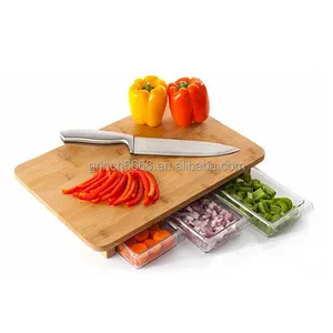 2024 Placa De Corte De Bambu Quirky com gaveta Placa De Corte De Bambu Personalizado Cozinha Bambu Raw Food Cutting Board