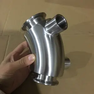 Stainless Steel Sanitary Tri Clamp 90degree Jacketed Elbow with inlet and outlet