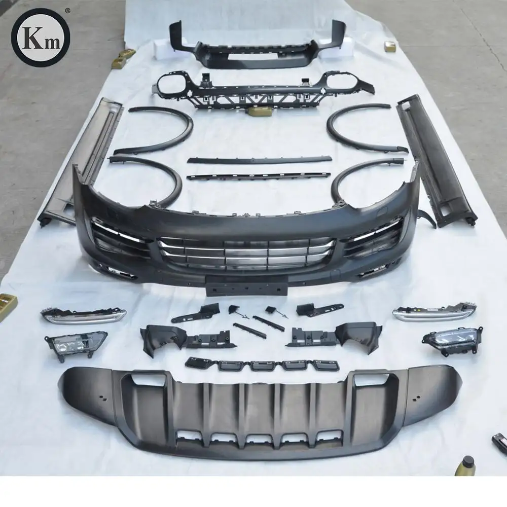 KM für Porsche Cayenne 958 2015-2017 upgrade Turbo-stil GTS Turbo-front bumper body kit hinten stoßstange