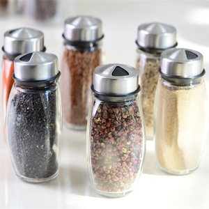 7pcs/set Glass Jars <strong>Rotating</strong> <strong>Spice</strong> <strong>Rack</strong>, Salt and Pepper Cruet, Seasoning Shelf Bottle Cooking Tools - Product Image 3