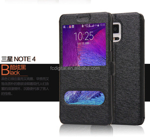 Moins cher Coloré Soie Flip cas pour Mobile téléphone Samsung Galaxy avec Double Fenêtre - Product Image 2