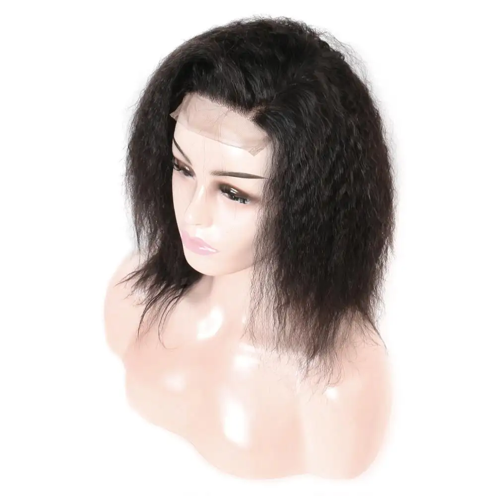 Sapıkça düz U parçası peruk insan saçı peruk brezilyalı Remy saç 150 yoğunluk İtalyan Yaki orta sol bölüm peruk