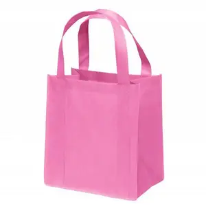 Bolsa de mano promocional para compras, bolsas de comestibles reutilizables con estampado personalizado, no tejidas, con impresión completa, laminada de PP, proveedor de China