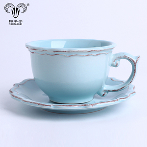 Set di Tazze da Caffè in Ceramica Europea con Piattino, Tazza per Cappuccino <span class=keywords><strong>e</strong></span> Latte, Design Elegante <span class=keywords><strong>e</strong></span> Spesso - Product Image 5