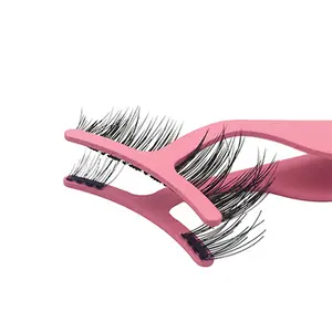 2022金属磁性睫毛延伸工具镊子专业自有品牌假不锈钢睫毛工具