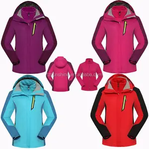 2017 Waterproof 3 in 1 Women Winter Jacket with fleece jacket inside