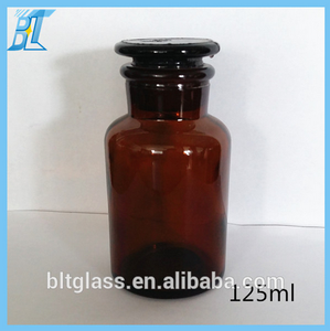 Pot en verre ambré de 125ml, bouteilles en verre avec couvercles en verre ou en liège - Product Image 4