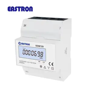 Medidor de energia trifásico lcd sdm72d, medidor de energia de trilho