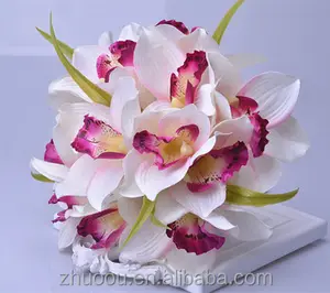 Orchid Latex Artificial Flowers Soap Flower Bouquet for Bride Holding in the Wedding or Home Decoration