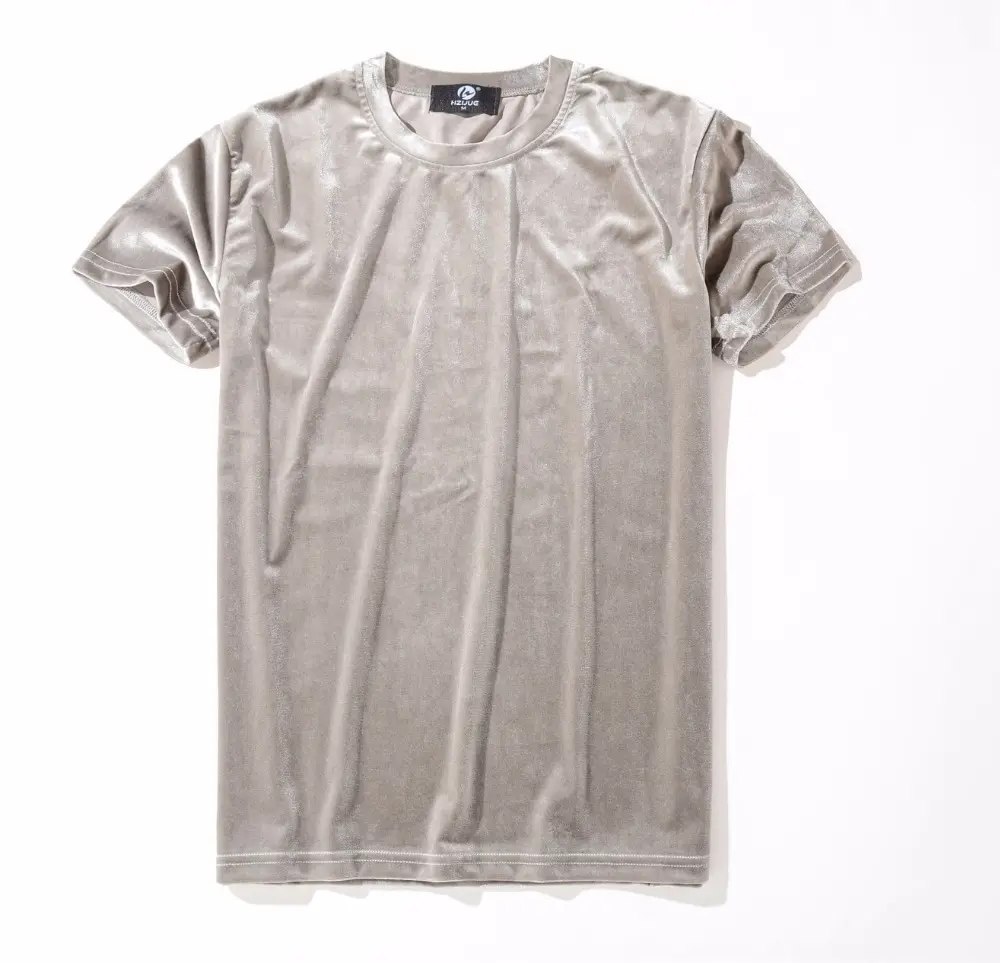 Лидер продаж AMAZON shopify 2022, Мужская облегающая бархатная футболка, Мужская футболка без рисунка с круглым вырезом