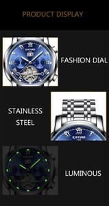 KINYUED fabrika marka mekanik saat üreticisi özelleştirilmiş özel LOGO moda erkek paslanmaz çelik mekanik saat - Product Image 4