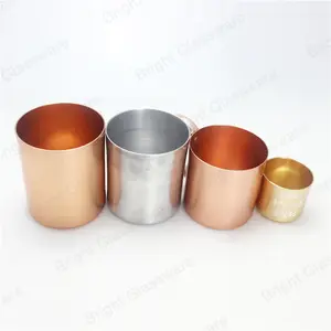 Gehamerd Koperen Plated Aluminium Kaarshouder Theelichtje Cup