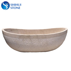 Grande <span class=keywords><strong>Vasca</strong></span> da <span class=keywords><strong>Bagno</strong></span> in Pietra Calcarea Beige - Product Image 1
