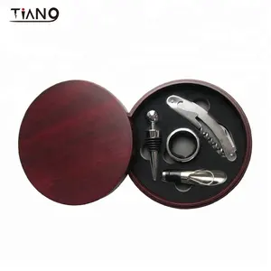 Vendita calda sostenibile apriscatole vino nero cameriere cavatappi e bottiglia di vino personalizzabile Logo Bar Set o regalo di promozione