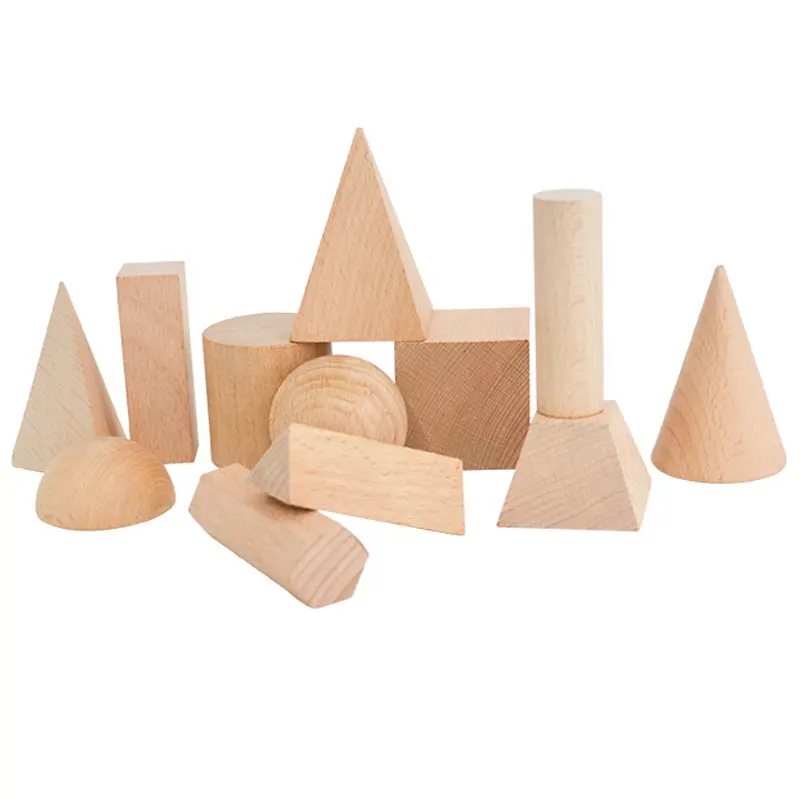 Legno educativo cognitivo per bambini 12 blocchi di intelligenza giocattoli da costruzione blocchi di forma geometrica in legno