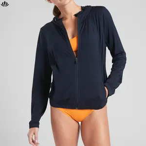 Top quality custom waterproof quickly dry lightweight women UPF jacket for swim surf hike wear