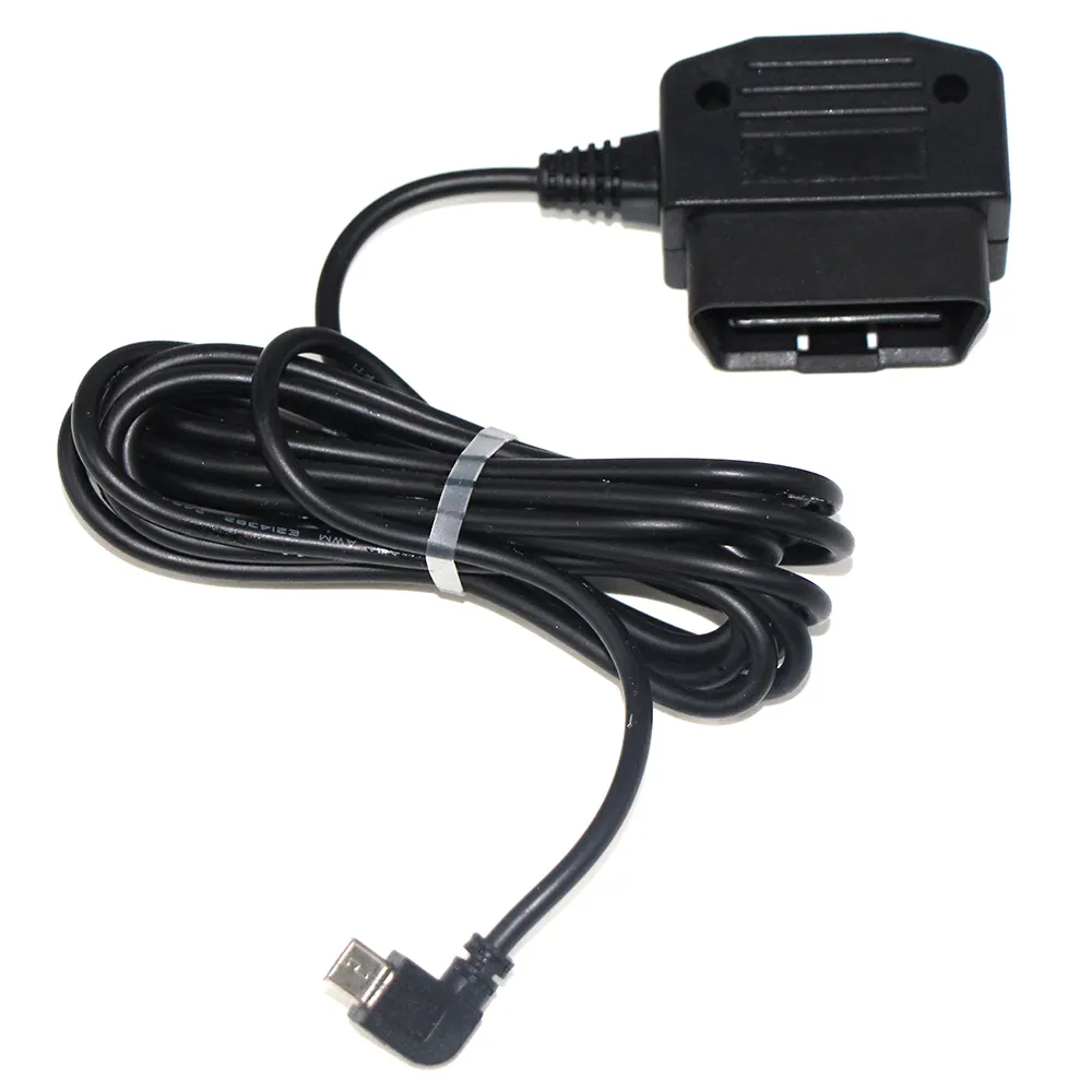 16pin 5V Tot 12V 3M Zwart Pvc Auto Diagnostische Obd2 Power Kabel Met Micro Usb-kabel