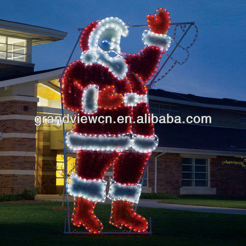 17ft Animated Waving Santa Outdoor Christmas Decoration with Multicolor ...