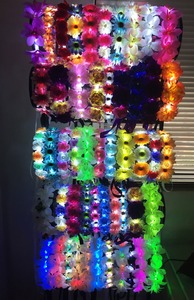 <span class=keywords><strong>Rosa</strong></span> e giallo led tiara corona <span class=keywords><strong>di</strong></span> fiori - Product Image 4