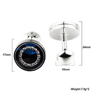 マーラリー卸売ハイファッションクリスマスプロモーションギフトは、メンズシャツのカスタム真鍮ブルーストーンイタリアンカフリンクスを作ります - Product Image 2