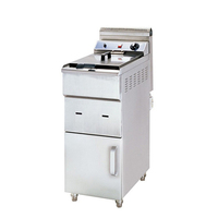Friteuse à gaz professionnelle 25L en acier inoxydable, 1 cuve 2 paniers, sans huile, double friteuse profonde, au propane