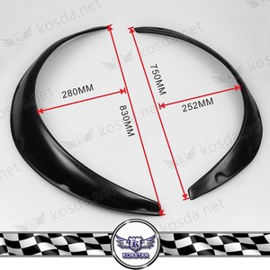 JDM Universal plastic black flare Defence, ABS molding fuselage width 2.75 "(70mm) 4 unids - Product Image 4