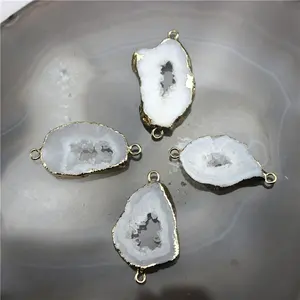 AL1311091-1 natural agate slice geode connector,fashion druzy connector,drusy stone jewelry wholesale