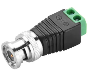 Conector de alimentação para bnc dc 2.1x5.5mm, macho/fêmea, adaptador de balcão de vídeo