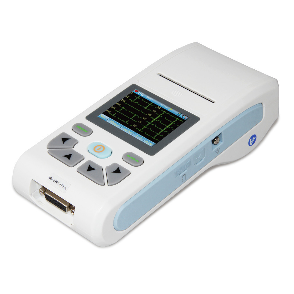 2,83 дюймов TFT LCD (жидкокристаллический дисплей) ECG90A ручной 12 ЭКГ электрокардиограф портативный электрокардиограф с бумага для печати