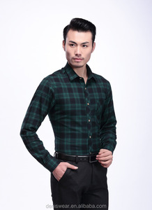 Haute qualité vert vérifier flanelle parisy coton chemises formelles - Product Image 2
