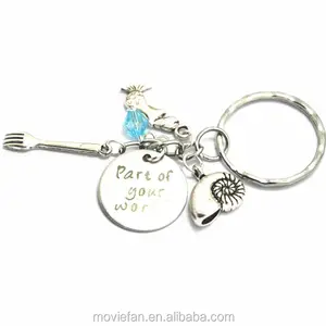 Little Mermaid Keychain Part Of Your World Inspired keyrings charm silver tone