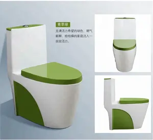Siphonic 제트 소용돌이 위생 wc 바닥 SASO 도자기 아랍 녹색 화장실 wc