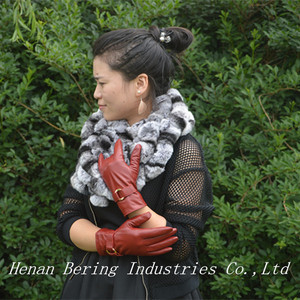 Moda para mujer de Pelo de Piel de Oveja guantes De Cuero Napa - Product Image 1