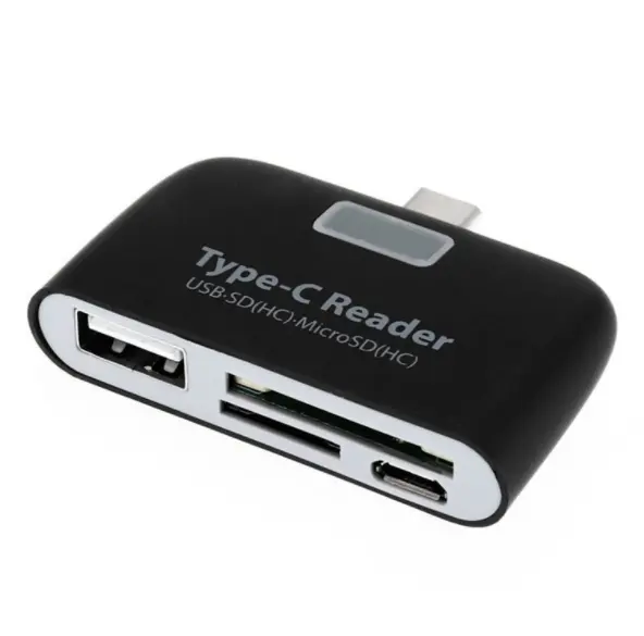 4 in 1 USB C 3.1 Type C Memory Card Reader Adapter Type C Connector Card Reader Support SD/TF