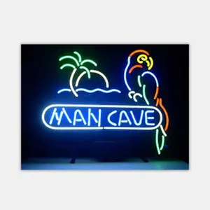 Bán buôn Trung Quốc Nhà Máy Giá Glass Ống tùy chỉnh người đàn ông Cave Glass neon ánh sáng dấu hiệu