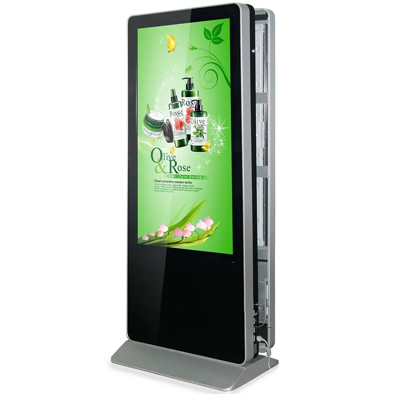 65 אינץ מקורה Stand לבד דו צדדי LCD פרסום תצוגת מולטימדיה דיגיטלי שילוט