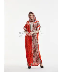 Modern style designer african beaded wax long kaftan dress for fat women
