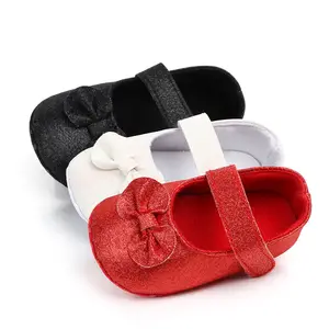 Jolies chaussures scintillantes pour bébés filles, blanches, rouges et noires, tendance, collection