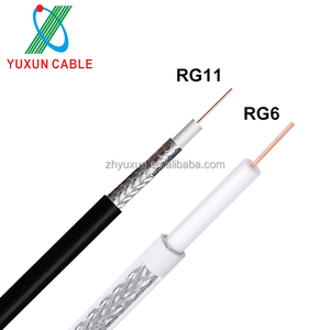 Doble TRI/Quad escudo Blanco/Negro TV <span class=keywords><strong>coaxial</strong></span> <span class=keywords><strong>RG</strong></span>-11 <span class=keywords><strong>RG</strong></span>-<span class=keywords><strong>6</strong></span>/<span class=keywords><strong>U</strong></span> cables - Product Image 2