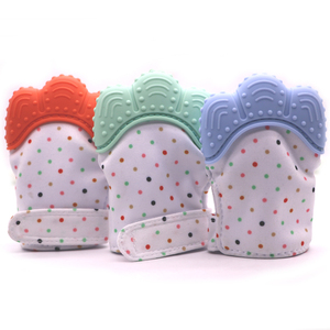Bebé <span class=keywords><strong>de</strong></span> silicona Mitt dentición <span class=keywords><strong>manopla</strong></span> dentición guante sonido Teether - Product Image 3