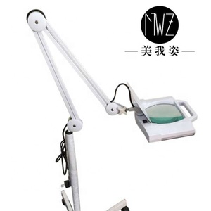 चेहरे आवर्धक दीपक 5 diopter रोलिंग मंजिल स्टैंड के साथ समायोज्य शीशा प्रकाश - Product Image 5