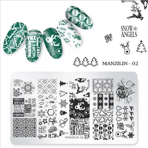 Popular Style Christmas Series Metal Nail Stamping Plates Nail Art Plate