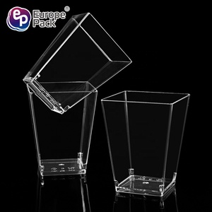 <span class=keywords><strong>Caja</strong></span> <span class=keywords><strong>fuerte</strong></span> para lavavajillas, suministros de fiesta de grado alimenticio, taza cuadrada desechable de plástico para mousse, 160ml - Product Image 6