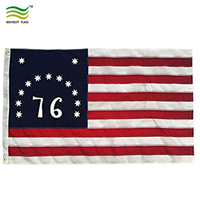 Drapeau Bennington 76 en polyester imprimé numériquement 3x5 pieds, couleurs vives, résistant à la décoloration UV, imperméable, drapeaux historiques de la Révolution américaine