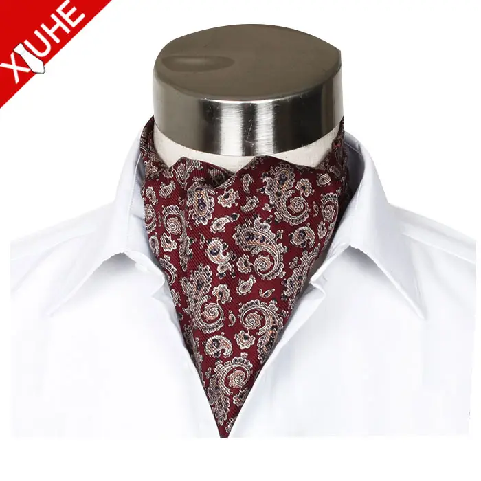 Great Material Fashion Cravat Tie Men Silk Ascot Cravats
