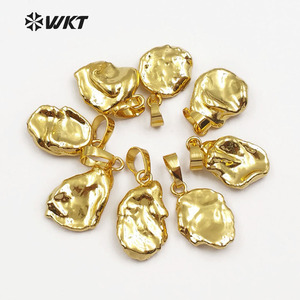 WT-P1409 Simple Conception De <span class=keywords><strong>Perle</strong></span> De Forme Irrégulière Pour La Fabrication De Bijoux Pour Femmes Or Plaqué Naturel <span class=keywords><strong>Baroque</strong></span> <span class=keywords><strong>Perle</strong></span> <span class=keywords><strong>Pendentif</strong></span> - Product Image 5