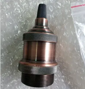 Cổ điển đồng đỏ <span class=keywords><strong>E27</strong></span>/E26 ổ cắm sứ lõi bên trong kim loại giữ đèn với vít bóng đèn vật liệu gốm các loại - Product Image 1